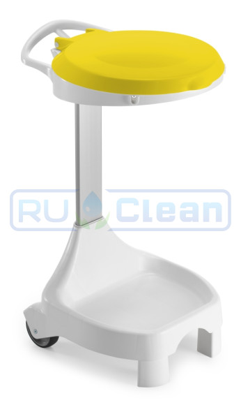 Держатель мешка TTS Smile E-60 (120л, ножки, колеса, желтая крышка)