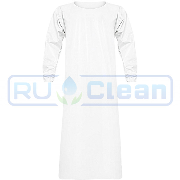 Фартук с рукавами Reiko aproLin eco+ (белый, Дл-115см)