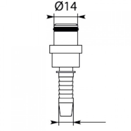 Фитинг высокого давления DKF-W (DN06, ниппель 14мм, оцинк) TOR