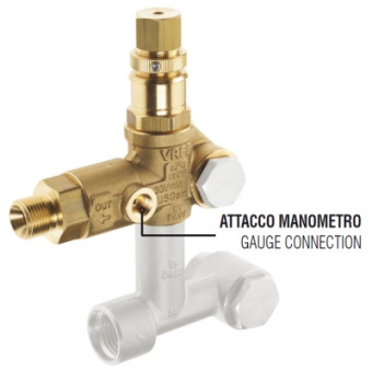 Регулятор давления Mecline VRF2 (220бар, 30л/мин, 3/8"ш-3/8"ш, верх, отв. маном. 1/8"г)