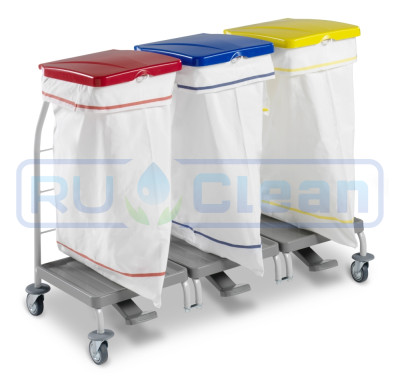Тележка TTS DUST (пластик, педаль, тройная, для мусорных пакетов 3х70л)