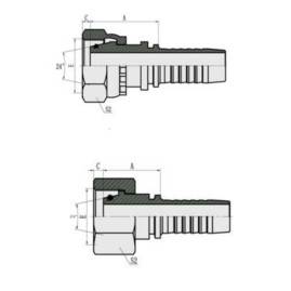 Фитинг высокого давления DKO-L (DN38, М52х2г, оцинк) Robin
