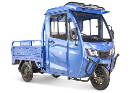 Трицикл электрический Rutrike КАРГО Кабина 1500 60V1000W (темно-синий)