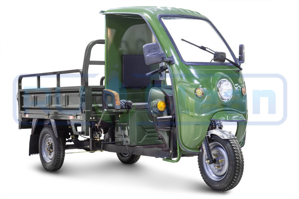 Трицикл электрический Rutrike D4 КАБИНА 1800 (зеленый)