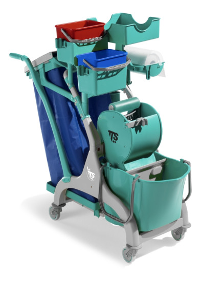 Тележка TTS Nick Star 126 (28л, держ. мешка и бумаги, корзина, отжим Dry, серый)