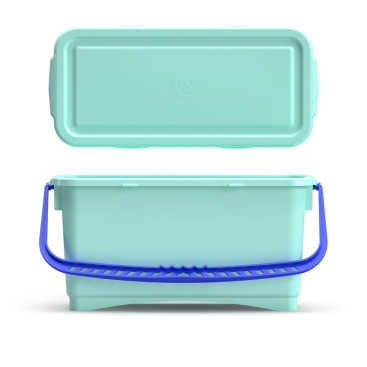 Ведро TTS (20л, ручка синяя, крышка, зеленый)