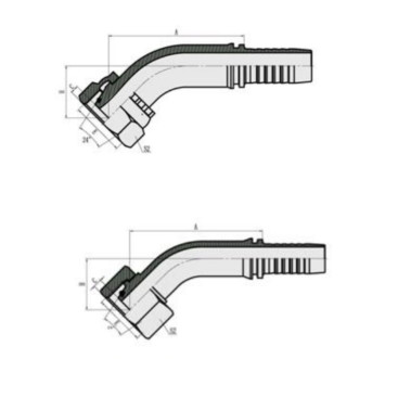 Фитинг высокого давления DKO-S (DN10, М22х1.5г, 45гр, оцинк) Robin