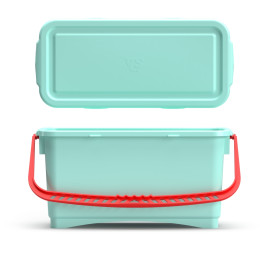 Ведро TTS (20л, ручка красная, крышка, зеленый)