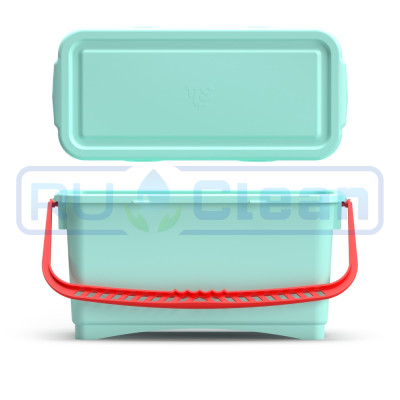 Ведро TTS (20л, ручка красная, крышка, зеленый)