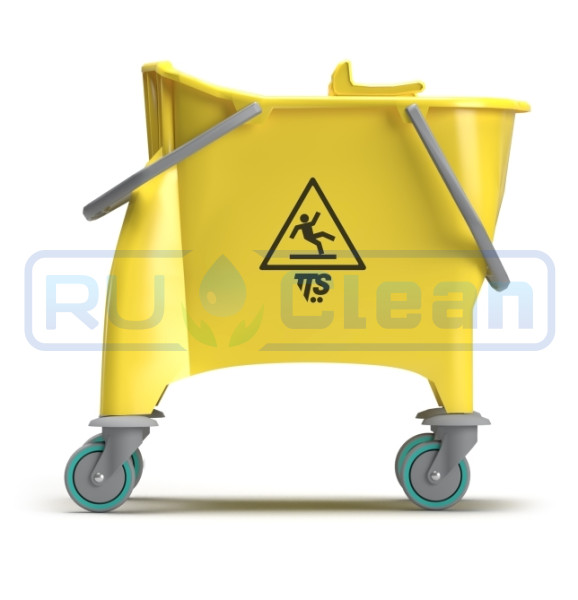 Ведро TTS Witty (30л, разделитель, колеса, слив, желтый)