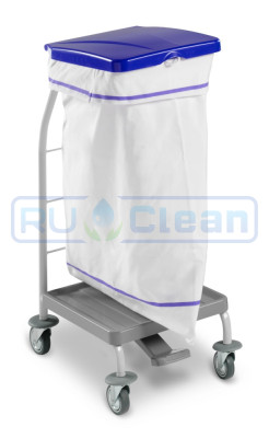 Тележка TTS Dust (пластиковая, педаль, синяя крышка, для мешка 70л)