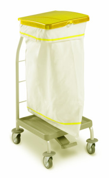 Тележка TTS Dust (пластиковая, педаль, желтая крышка, для мешка 70л)