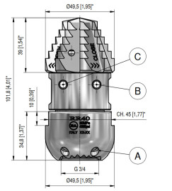 Форсунка каналопромывочная PA RR-TF (30, 3/4г, вращ)