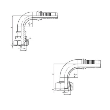 Фитинг высокого давления DKO-S (DN10, М22х1.5г, 90гр, оцинк) Robin