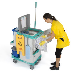 Тележка TTS Magic Line 490V (2х15л, 2х4л, выдв. ящик, отжим TEC, держ. мешка 90л)