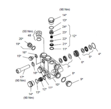Головная часть насоса HAWK NHDP d16мм (в сборе)