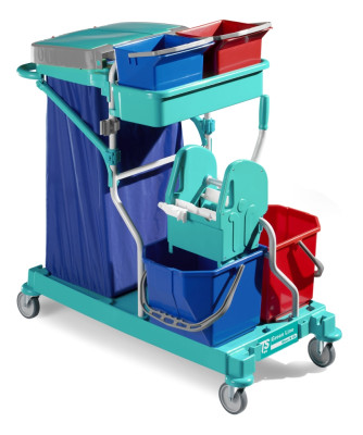 Тележка TTS Green Line 165 (2х15л, 2х12л, отжим TEC, держ. мешка 120 л)