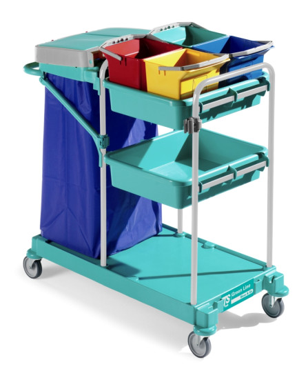 Тележка TTS Green Line 420 (4х6л, 2 корзины, держ. мешка 120 л)