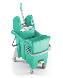 Ведро TTS ActionPro (30л, перегородка, колеса, отжим TEC, зеленый)