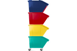 Контейнер мусорный TTS SPLIT (полипропилен, 45л, красный)