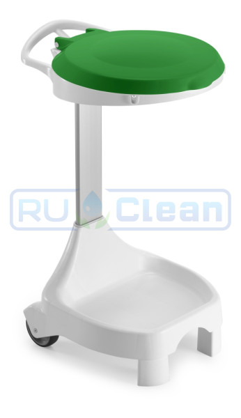 Держатель мешка TTS Smile W-60 (120л, ножки, колеса, зеленая крышка)