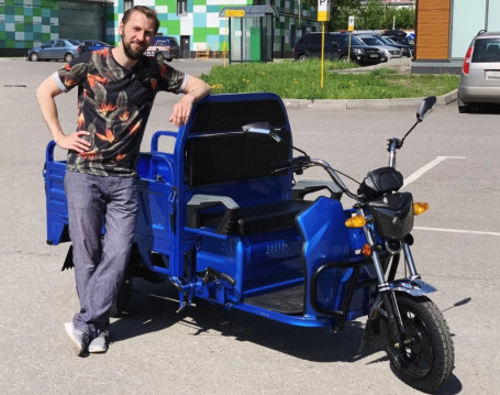 Трицикл электрический Rutrike Вояж К1 1200 60V800W (синий)