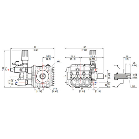 Насос высокого давления Comet LW-K 3525 S для К500 (1450 об/мин, с регулятором, с датчиками TS)