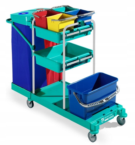 Тележка TTS GREEN 430 (1х15л, 4х6л, стойки синие)