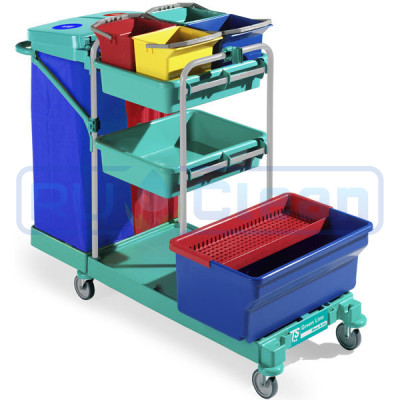 Тележка TTS GREEN 440 (1х35л, 4х6л, стойки синие)