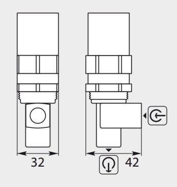 Клапан предохранительный R+M ST-230 (350бар, 30л/мин, 1/4"г, By-pass 1/4"г)