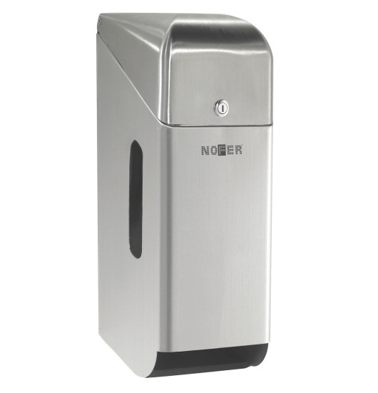 Диспенсер для туалетной бумаги Nofer 05100.S (прямоугольный, нерж, матовый, для 3 рулонов, с крышкой)