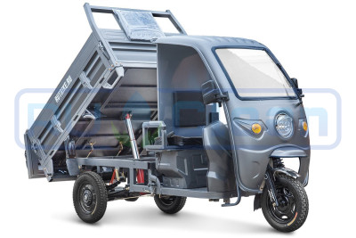 Трицикл электрический Rutrike D5 КАБИНА гидравлика (серый)