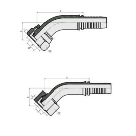 Фитинг высокого давления DKO-L (DN06, М18х1.5г, 45гр, оцинк) Robin