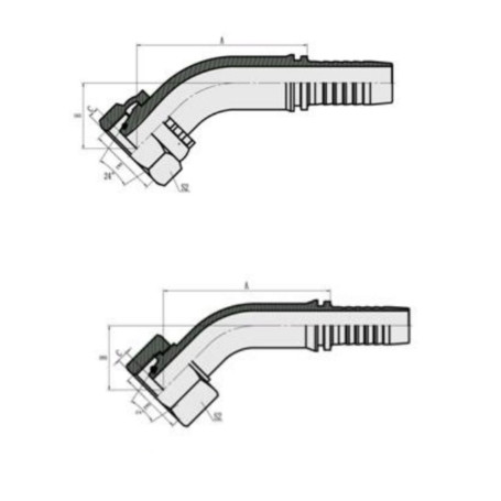 Фитинг высокого давления DKO-L (DN10, М18х1.5г, 45гр, оцинк) Robin