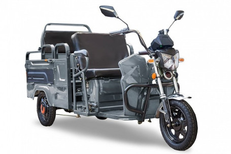 Трицикл электрический Rutrike Вояж-П 1200 60V800W (темно серый, трансформер)