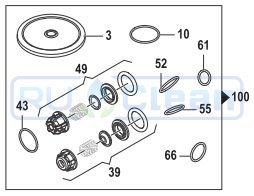 Ремкомплект Comet KIT100, KIT120 (BP 110/115/135, мембрана NBR)