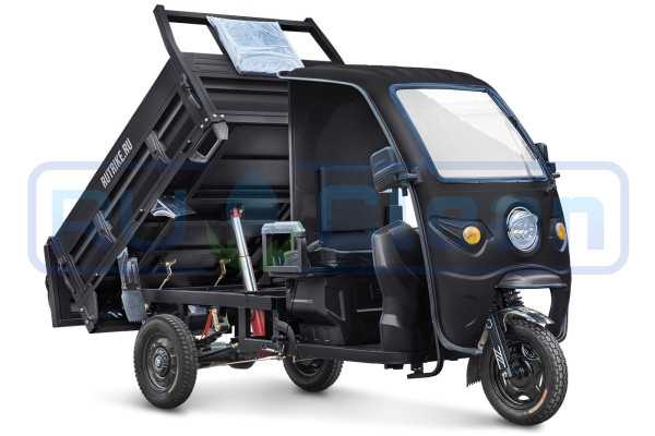 Трицикл электрический Rutrike D5 КАБИНА гидравлика (черный матовый)