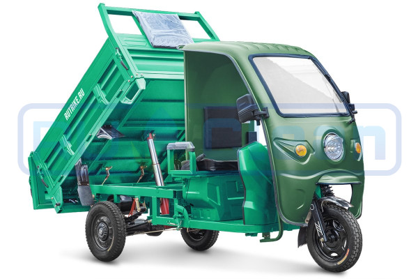 Трицикл электрический Rutrike D5 КАБИНА гидравлика (темно-зеленый)