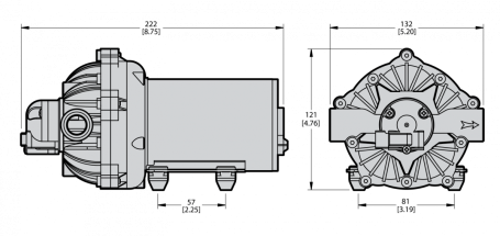Мембранный насос Comet EF 5500 (4.1 бар, 20.8 л/мин, 12 В)