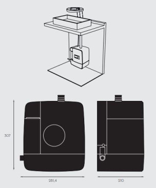 Сушилка для рук Nofer CONCEPT3 (3 в 1, смеситель, дозатор мыла, черный)