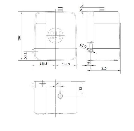 Сушилка для рук Nofer  CONCEPT3 (3 в 1, смеситель, дозатор мыла, черный)
