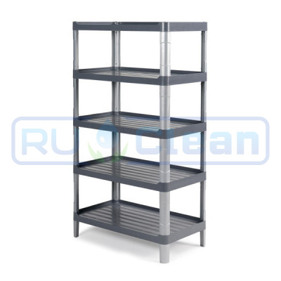 Стеллаж TTS (5 полок, пластик, серый)