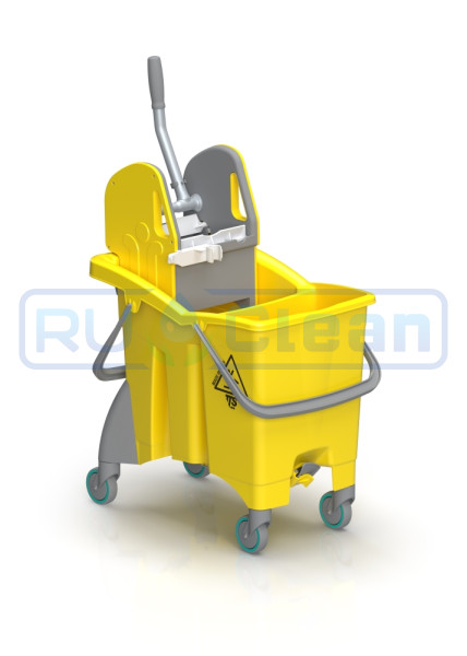 Ведро TTS ACTIONPRO (30 л, перегородка, колеса, 2 сливных отверстия, желтый, 4шт)