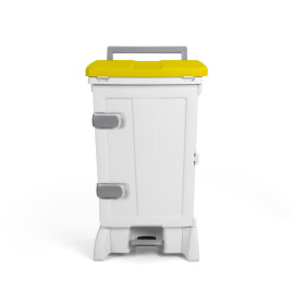 Ведро TTS Open-up (2х45л, колеса, педаль, дверь, разделитель, белый/желтый)