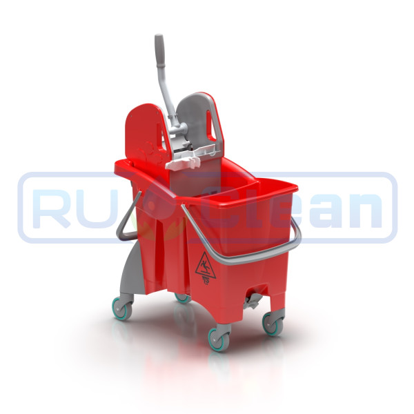 Ведро TTS ACTIONPRO (30 л, перегородка, колеса, 2 сливных отверстия, красный, 4шт)