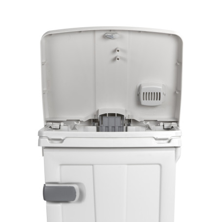 Ведро TTS Open-up (2х45л, колеса, педаль, дверь, разделитель, белый/зеленый)