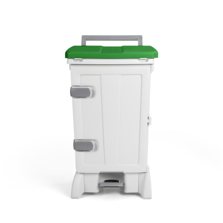 Ведро TTS Open-up (2х45л, колеса, педаль, дверь, разделитель, белый/зеленый)