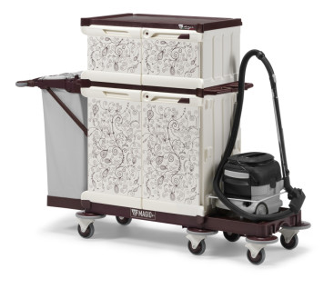 Тележка TTS MagicArt 262-X Safety Plus (подставка пылесоса, закрытая, рис. KAPOK, держ. мешка)