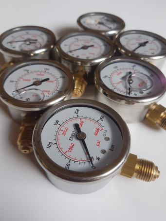 Манометр (250бар, 1/4&quot;внеш, вход сбоку, D50мм, нерж) R+M