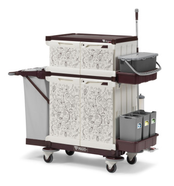 Тележка TTS MagicArt 262-R Safety Plus (1х20л, закрытая, рис. KAPOK, держ. мешка)